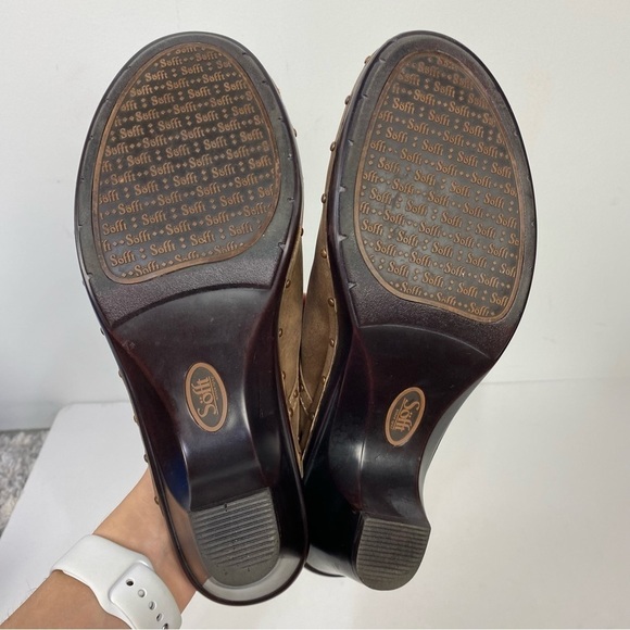 Sofft Brown Leather slip on embellished mules western rodeo - Picture 5 of 6